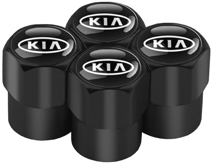 Колпачки на ниппель СlassyCap Kia 4 шт. Black (12906)