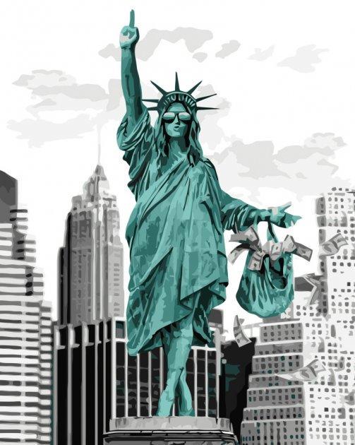 Картина по номерам Strateg Статуя нового времени с лаком и уровнем 40x50 см (VA-3422)