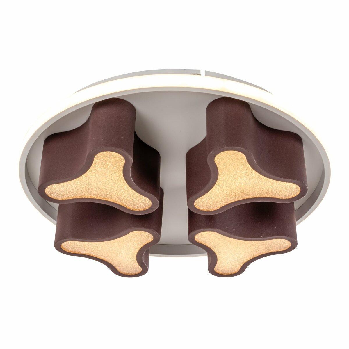 Люстра светодиодная Sirius 115W с четырьмя рассеивателями нестандартной формы 3000-6500K с пультом Белый/Коричневый (2902-4C)