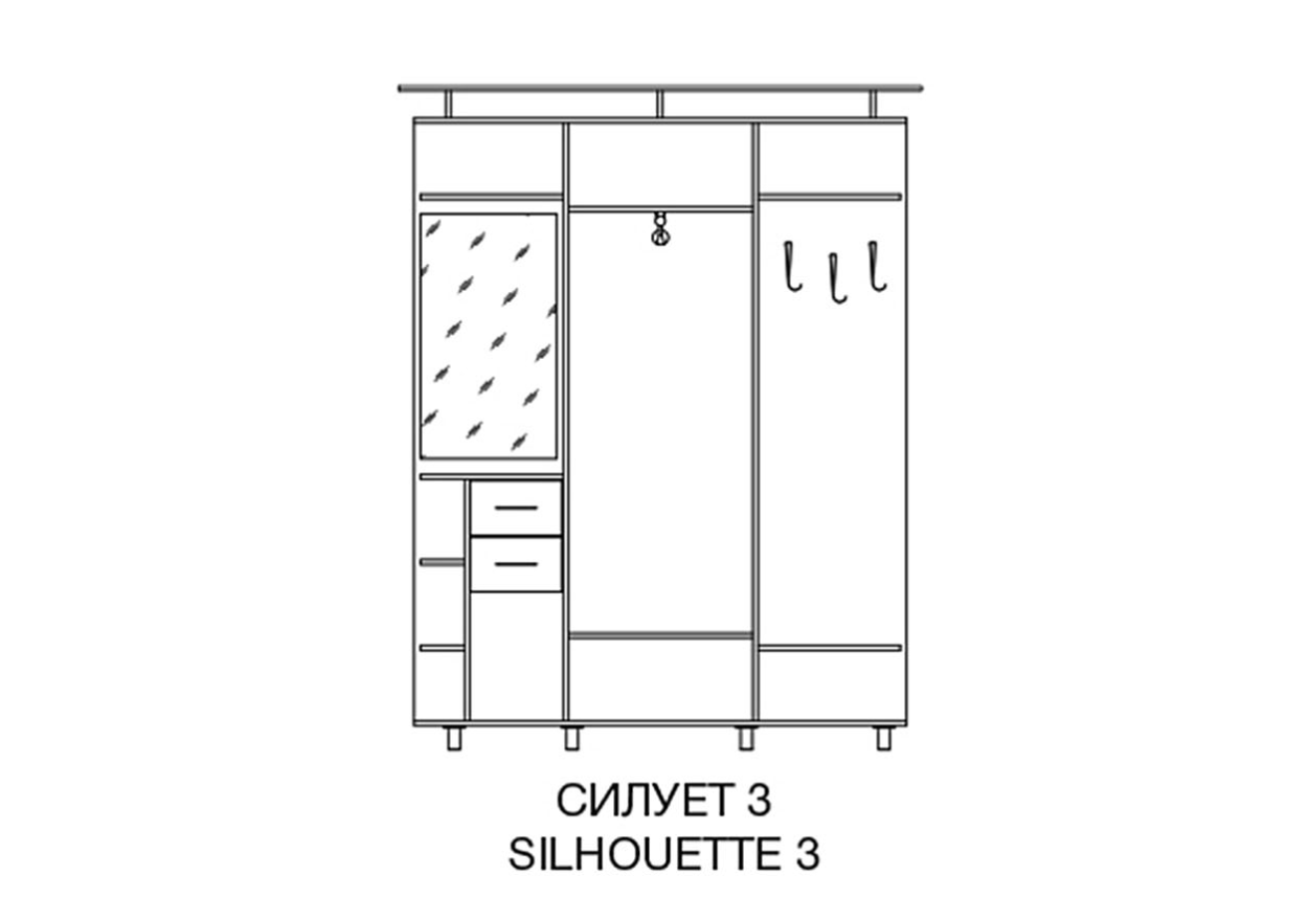 Передпокій Світ Меблів Силует 3 з ДСП Венге - фото 2