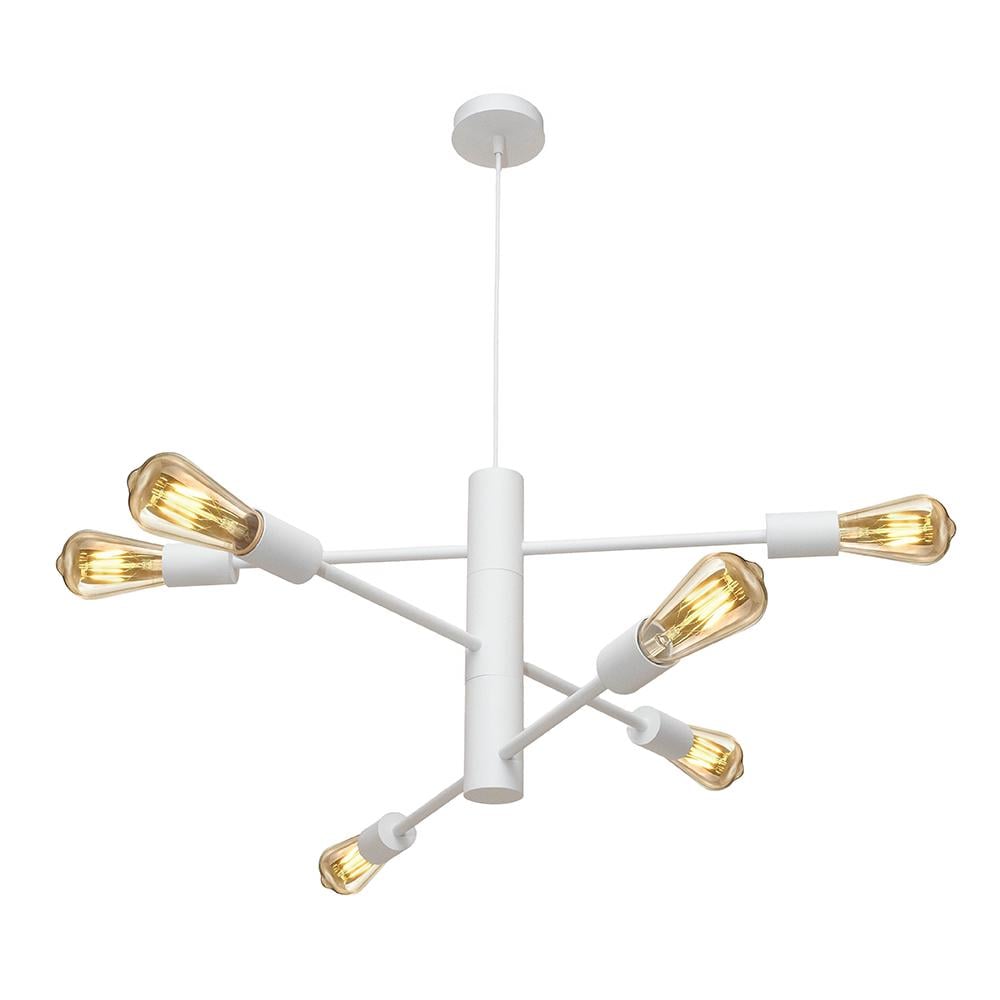 Люстра подвесная MSK ELECTRIC Asket NL 6120-6 WH на шесть плафонов Е27 Белый