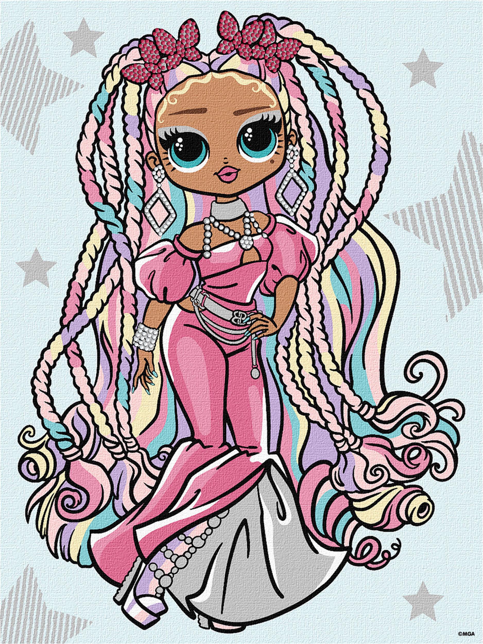 Картина за номерами для дітей Ideyka LOLSurprise! OMG Fashion show Twist Queen зі стразами КНО6274 30x40 см (MTT-195462)