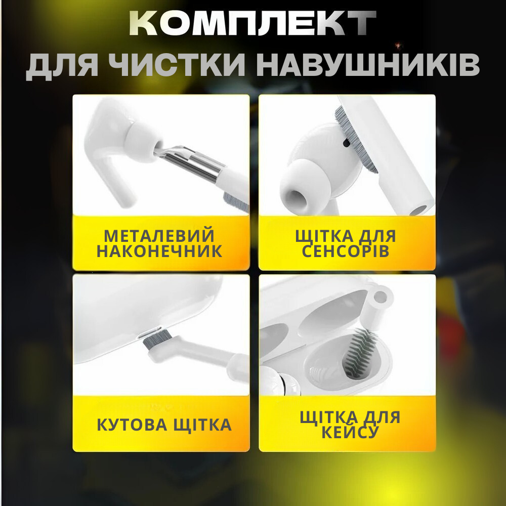 Набор для чистки гаджетов в кейсе 32в1 щетки для чистки наушников клавиатур и электроники Белый - фото 3 Набор для чистки гаджетов в кейсе 32в1 щетки для чистки наушников клавиатур и электроники Белый - фото 3
