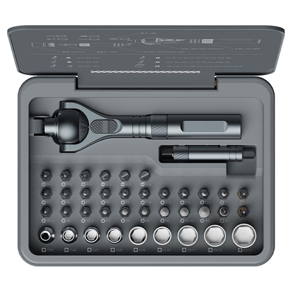 Отвертка с реверсом и набором бит DUKA ATuMan Ratchet Screwdriver RS2 (40в1)