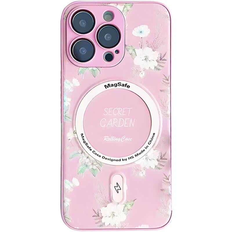 Протиударний TPU+PC чохол Secret Garden with MagSafe для Apple iPhone 16 Pro (6.3") Pink