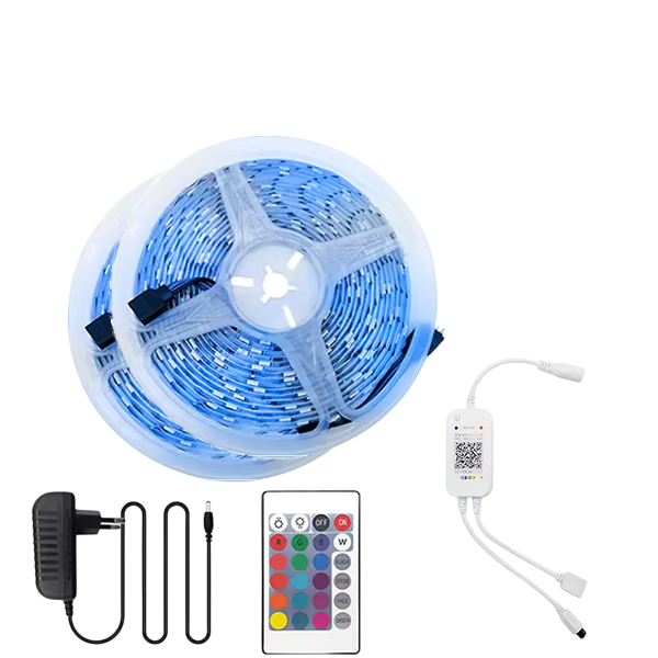 Светодиодная лента Kayfovo LL-30 RGB для дома с пультом набор 2x15 м (29347) Светодиодная лента Kayfovo LL-30 RGB для дома с пультом набор 2x15 м (29347)