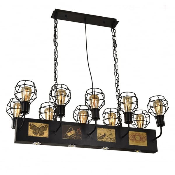 Люстра Flora на 10 ламп в ретро дизайне (ZW054/10+4) Люстра Flora на 10 ламп в ретро дизайне (ZW054/10+4)