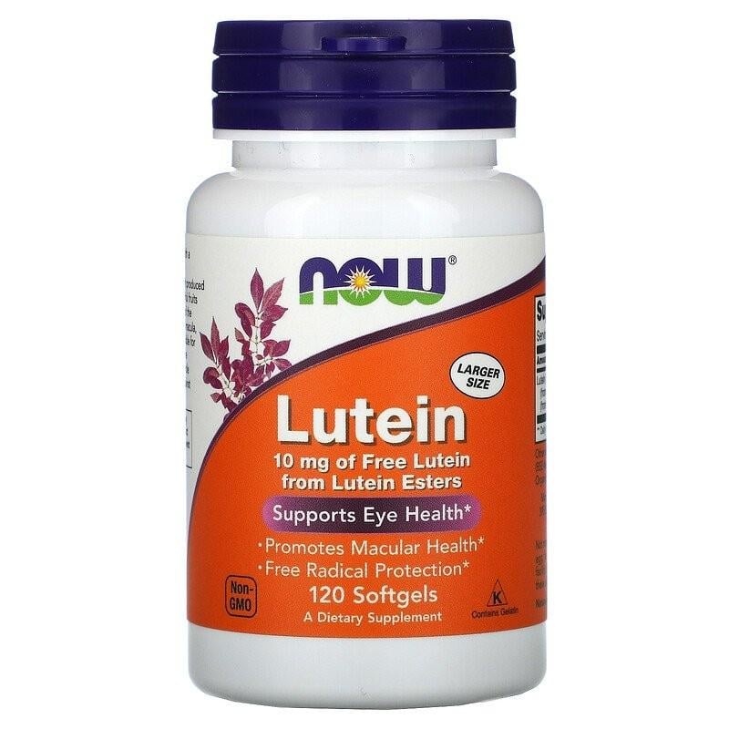 Натуральна добавка Now Foods Lutein 10 мг 120 капсул