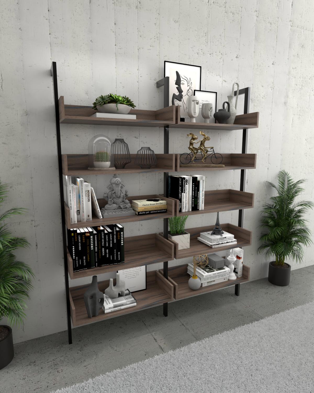 Стеллаж пристенный EcoLoft Галерея DSP-1411-8 в стиле лофт Ливорно (32377649)