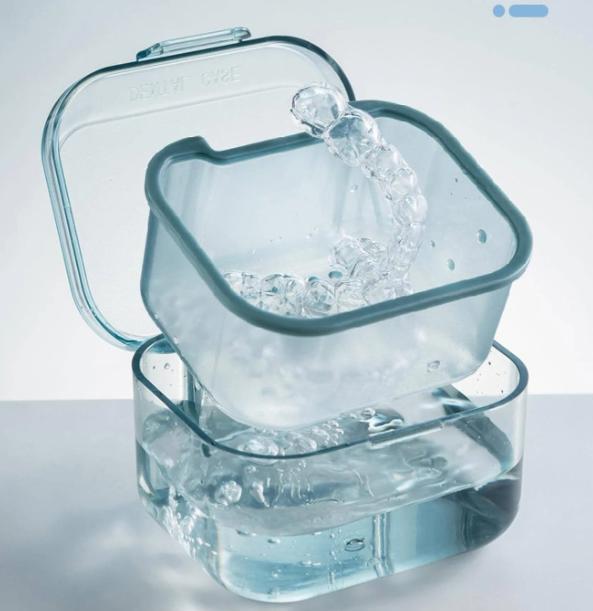 Бокс-контейнер для хранения зубных протезов/ортодонтических ретейнеров/брекетов Голубой (79611833) - фото 3