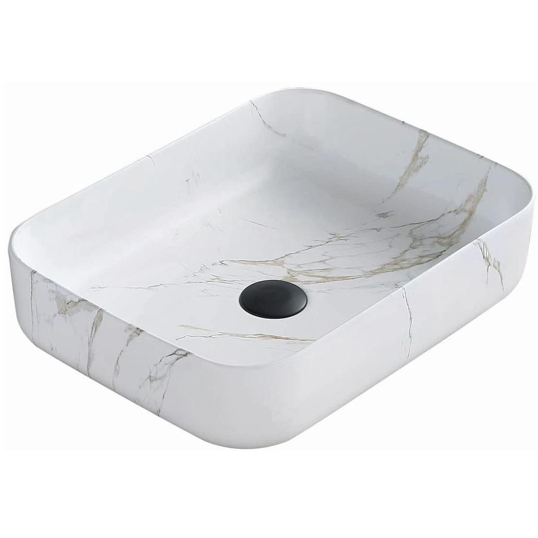 Умывальник накладной Mexen CARLA SHINY AIAX MARBLE MATT MEX-21555091 500x390x130 мм Белый (162813)
