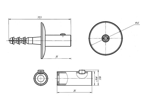 Комплект кріплень для рушникосушарки Laris стандарт з латуні Сірий (147-127-71401027) - фото 2