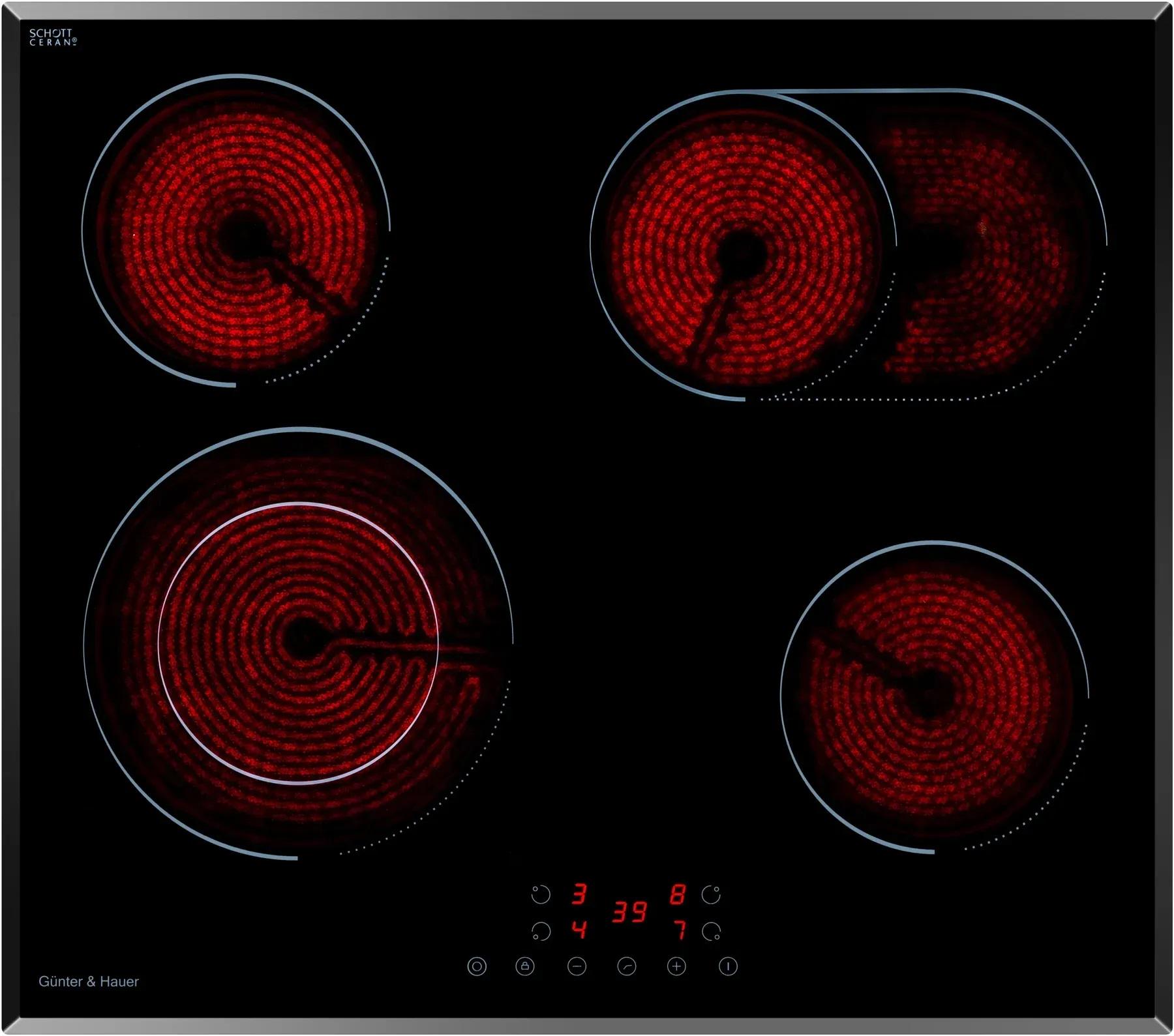 Варильна поверхня електрична Gunter&Hauer CEM 643 2 розширювані зони нагріву