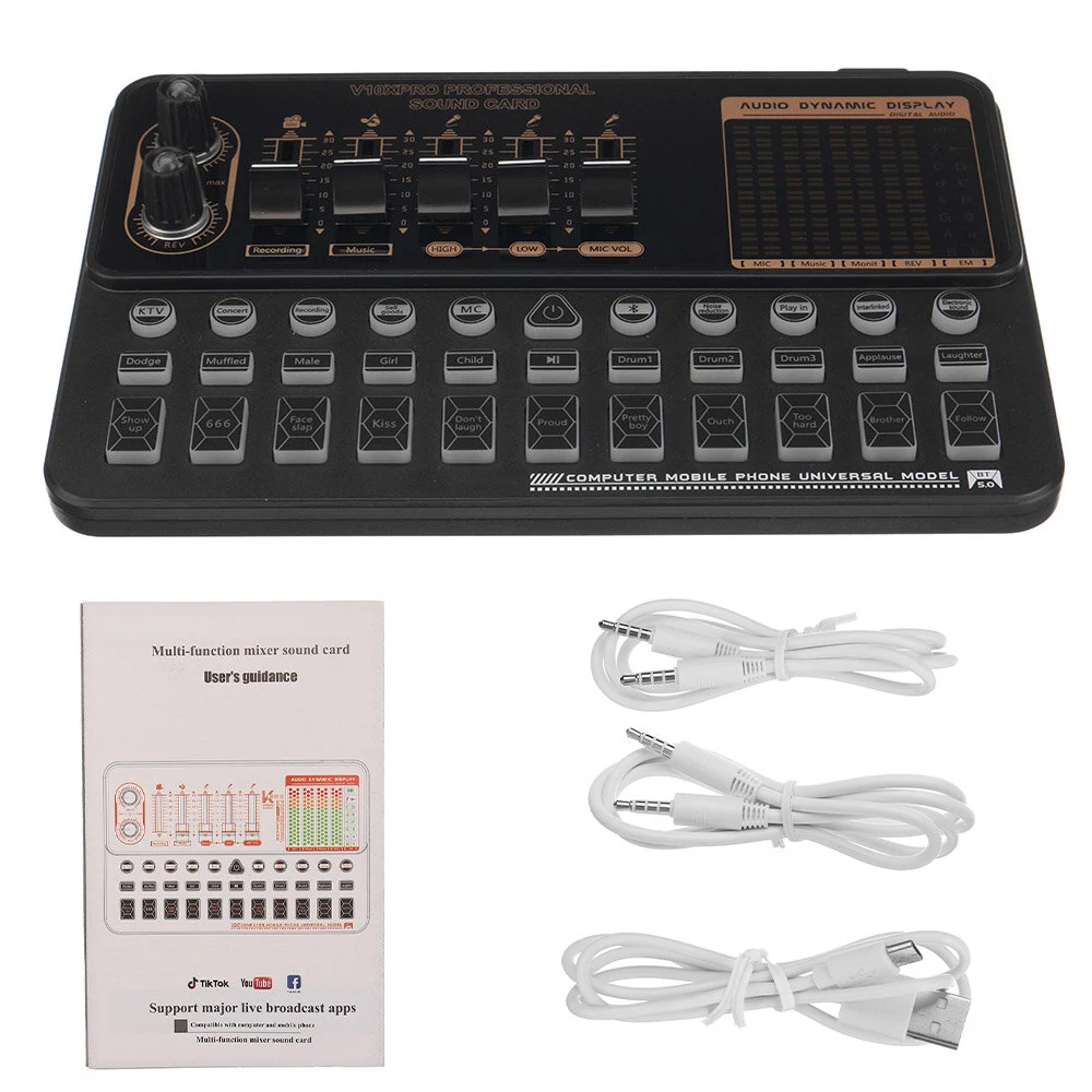 Студийный вокальный комплект V10X pro с микрофоном и звуковой картой (135596ed) - фото 13