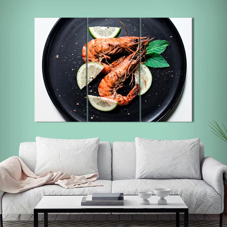Настенний декор Сочные креветки с лаймовым соком 156x100 см (A545-3)