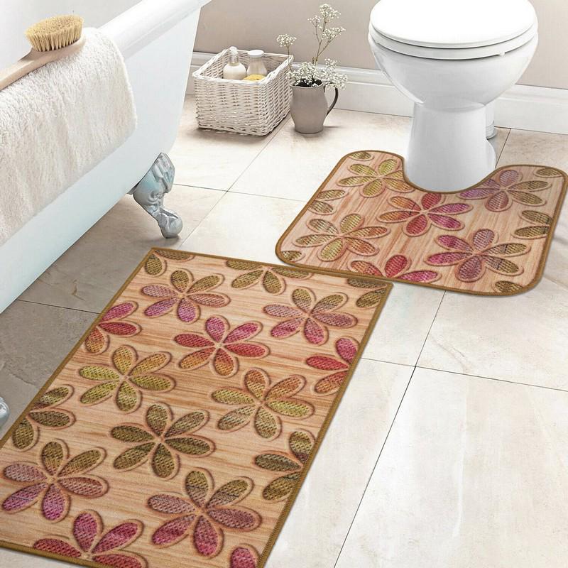 Набір килимків у ванну кімнату Print 350-2 57х90/57х60 см Бежевий