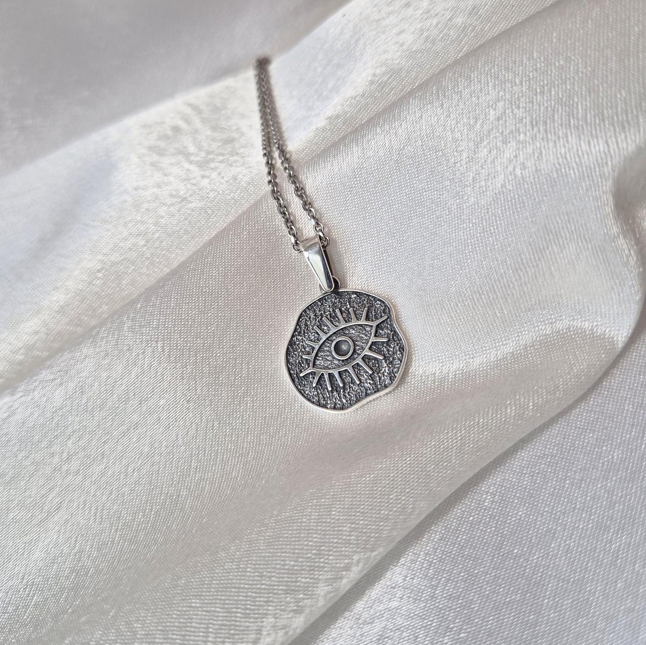 Серебряная подвеска оберег амулет Глаз черный серебро 925 пробы 3,37 г (им035ч)