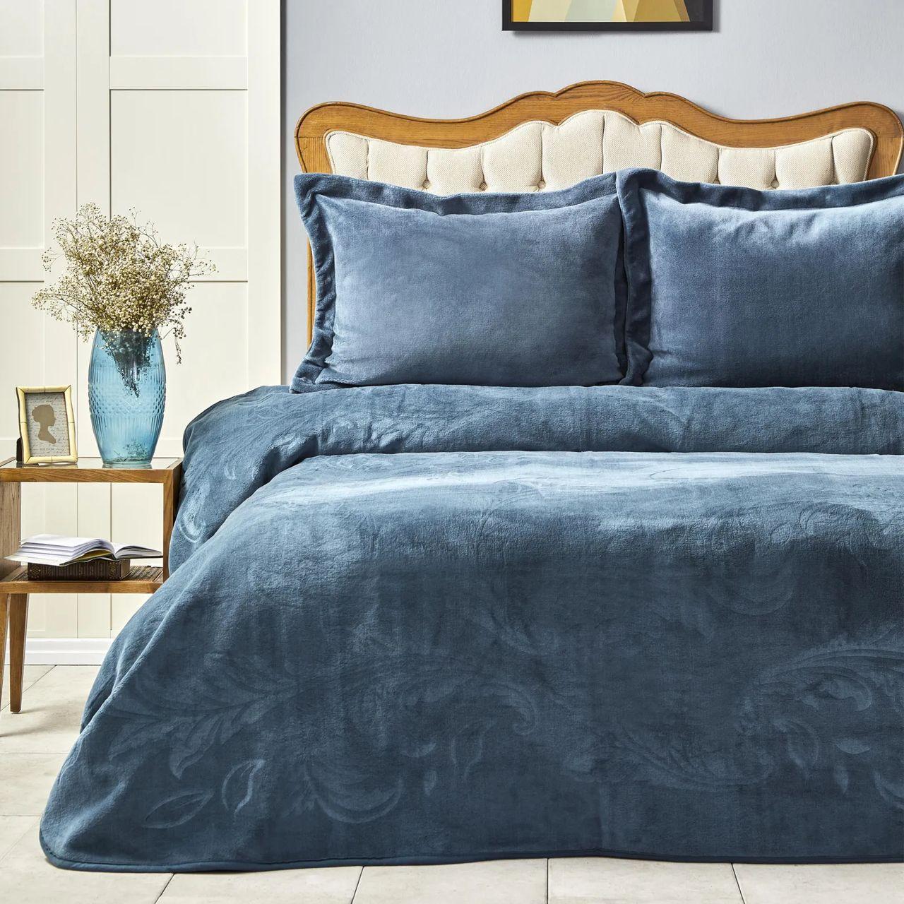 Покривало з наволочками Karaca Home Madelin petrol 200х220 Петроль (svt-2000022300698)