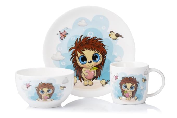 Набор детской посуды Ardesto Sweet hedgehog из фарфора 3 пр. (AR3455HS)