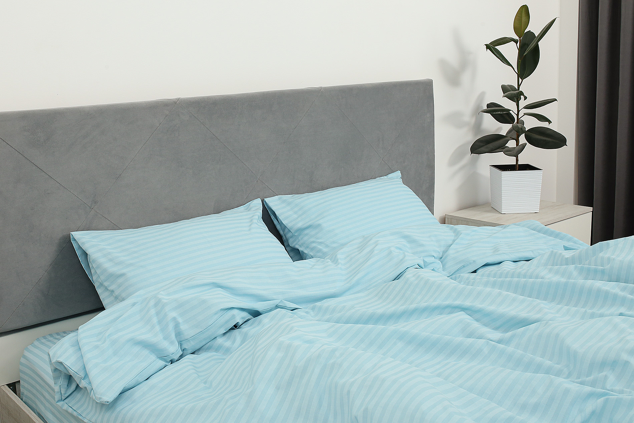 Комплект постельного белья евро Amore Glux-10046blue бязь Голубой (KPB-Ae-Glux-10046blue(50x70) - фото 6