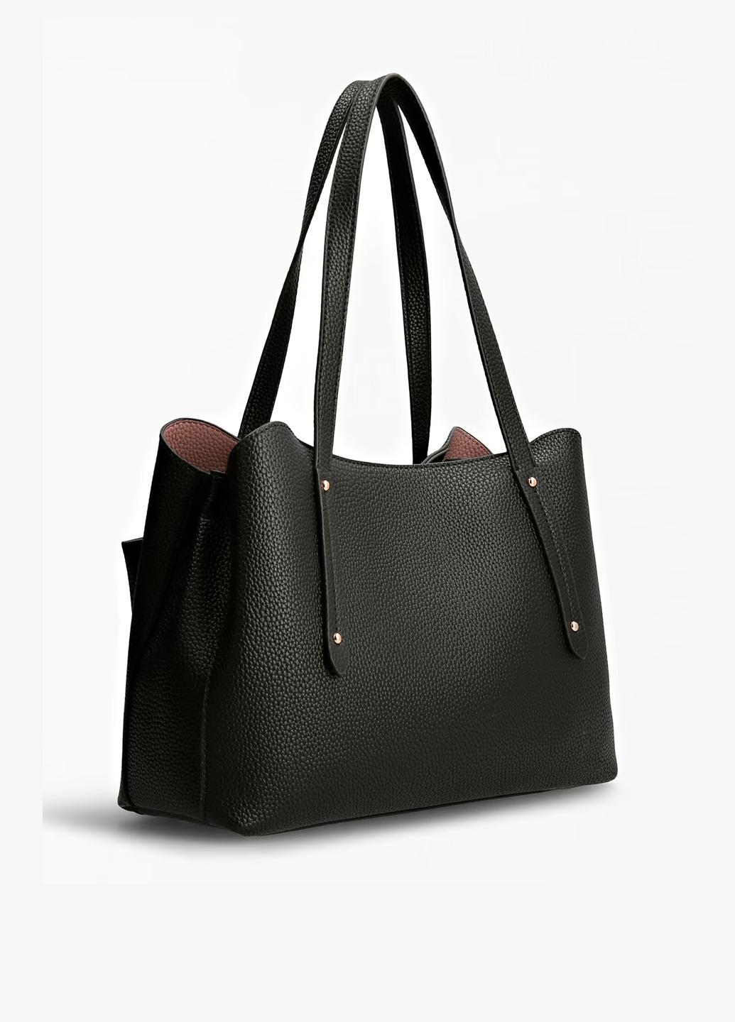 Сумка двухсторонняя сэтчел женская из эко кожи Guess ECO BRENTON GIRLFRIEND SATCHEL HWEVG839009-BLA Черный - фото 2