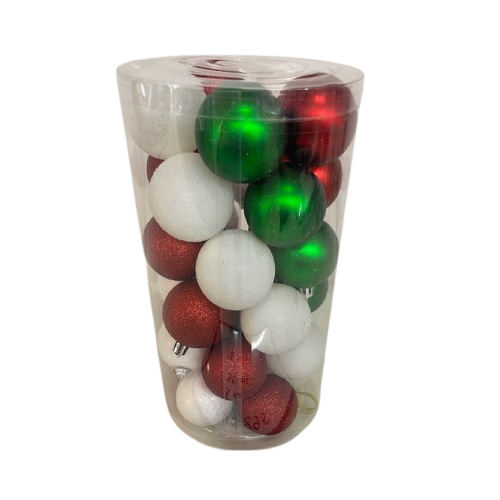 Шарики новогодние елочные Stenson M47895 пластиковые 5 см 30 шт. (13103153)