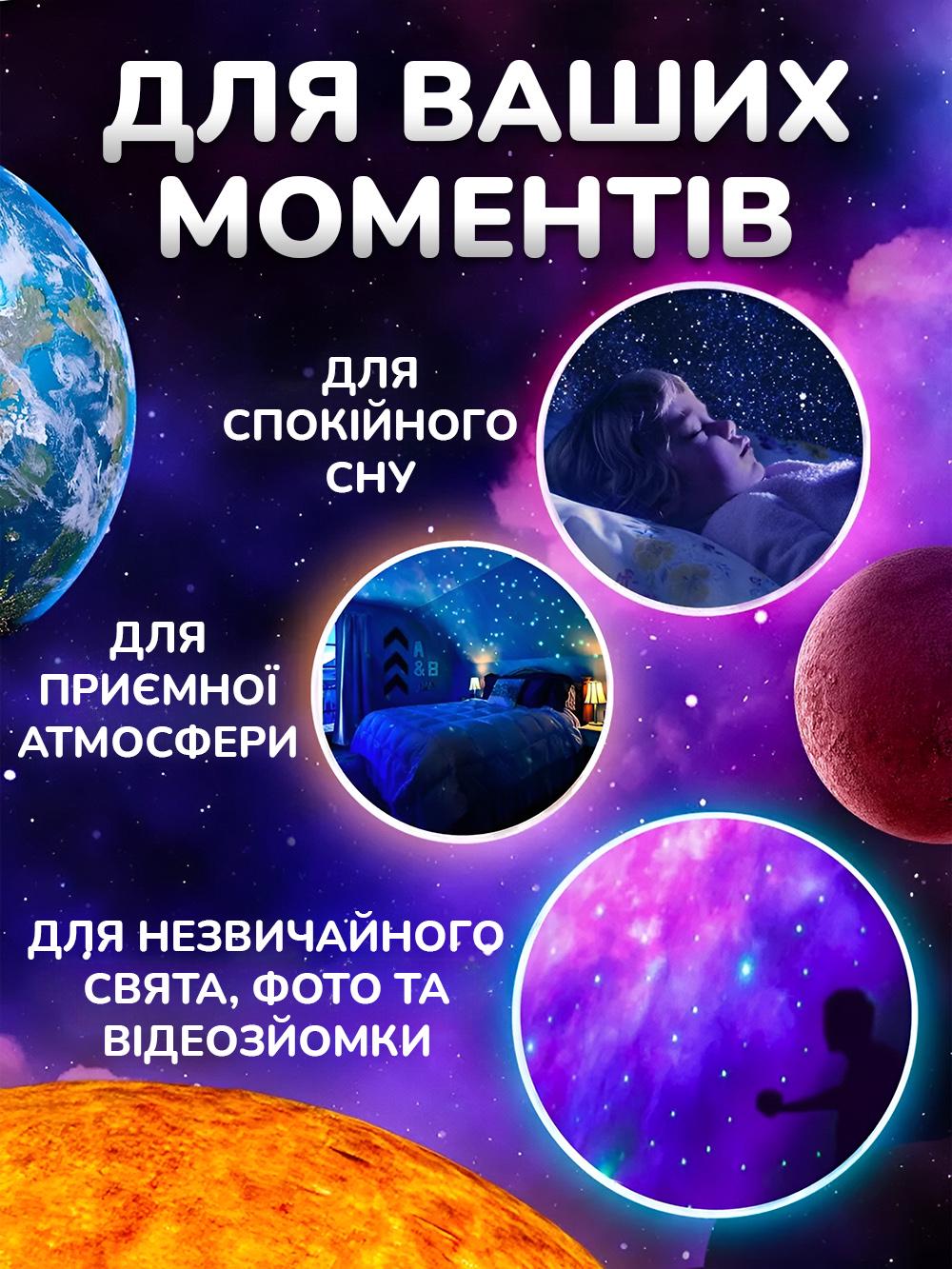 Ночник проектор звездное небо JoyPro лазерный led 360° с пультом Белый (a18bb0e2) - фото 6