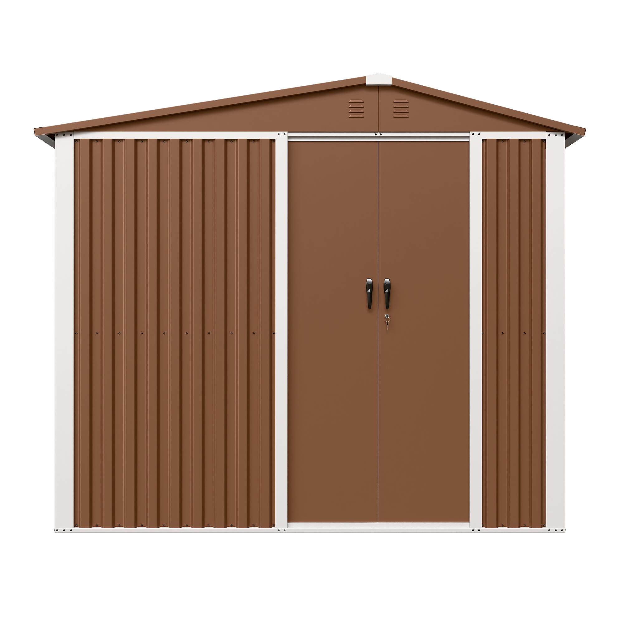 Хозблок-сарай металлический с двускатной крышей NEXT-древник 2000х2400х1800 мм Коричневый - фото 4 Хозблок-сарай металлический с двускатной крышей NEXT-древник 2000х2400х1800 мм Коричневый - фото 4