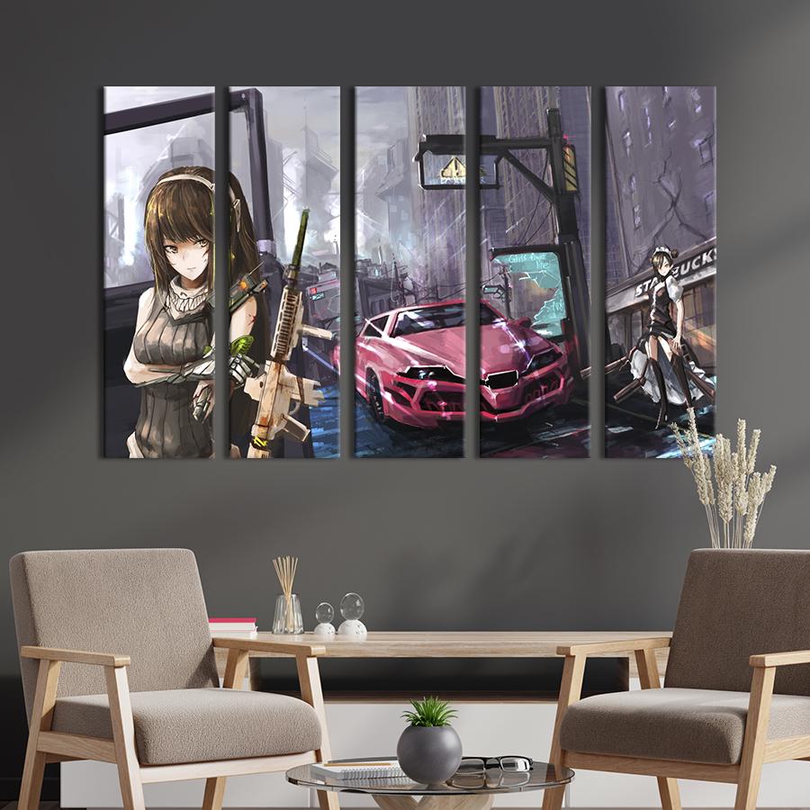 Картина на холсте Захватывающая игра Girls Frontline 87x50 см (1481-51)