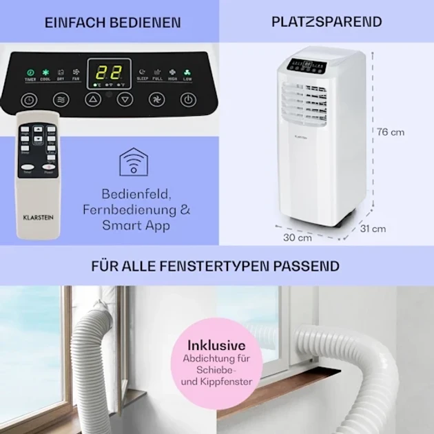 Кондиционер Klarstein Pure Blizzard Smart 9k Белый (10035807) - фото 2 Кондиционер Klarstein Pure Blizzard Smart 9k Белый (10035807) - фото 2