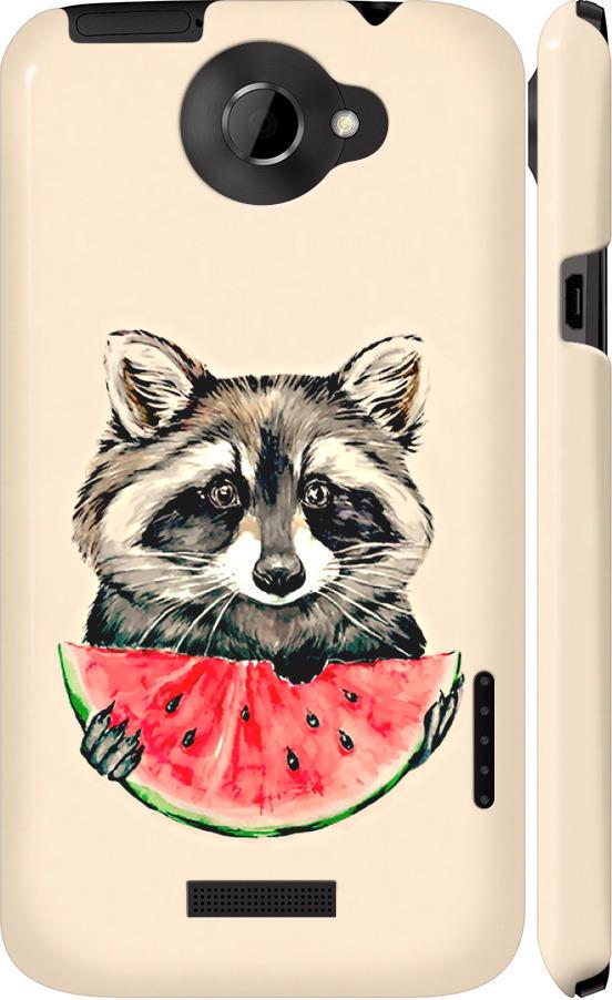 Чехол на HTC One X+ Енотик с арбузом (4605c-69-42517) Чехол на HTC One X+ Енотик с арбузом (4605c-69-42517)