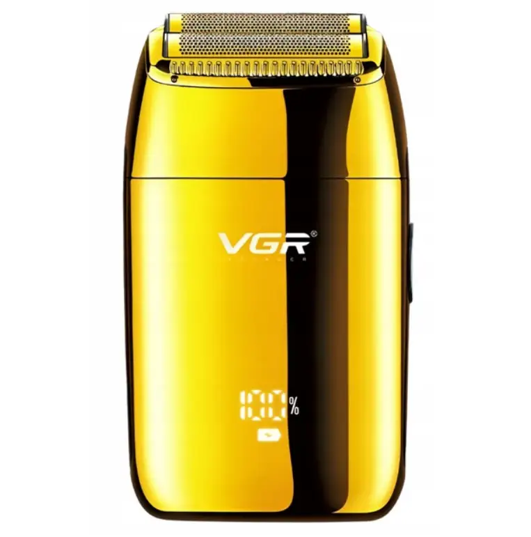 Электробритва VGR V-399 с LED-дисплеем дополнительной насадкой и влагозащитой Gold (VGR233)