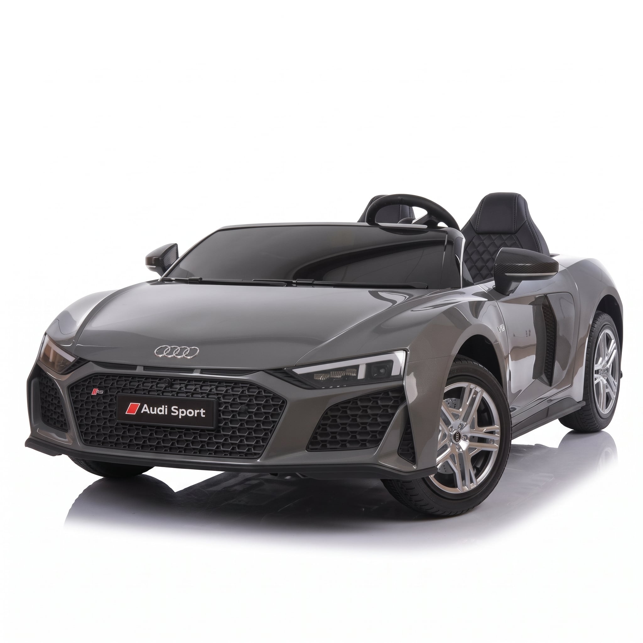 Электромобиль детский двухместный Audi M 6152AL 24V мотор 200W/до 100 кг/надувные колеса/экокожа Черный (38545067)