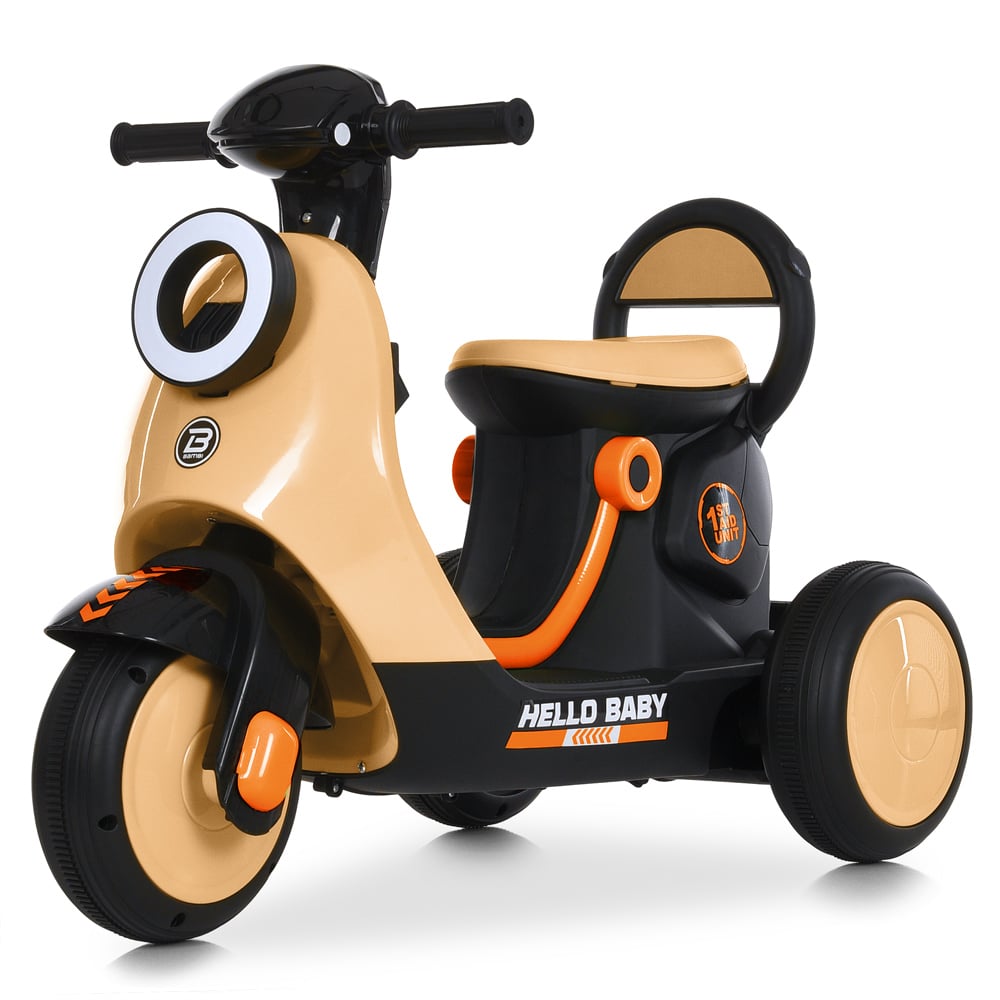 Электромотоцикл трехколесный детский Bambi Racer M 6298BR мотор 25W 6V4,5AH ручка газа светло MP3 USB Бежевый (38764499)
