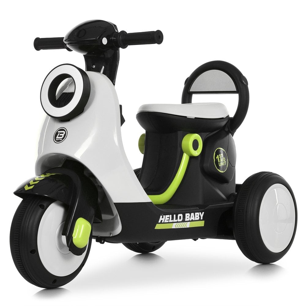 Электромотоцикл трехколесный детский Bambi Racer M 6298BR мотор 25W 6V4,5AH ручка газа светло MP3 USB Белый (38764426)