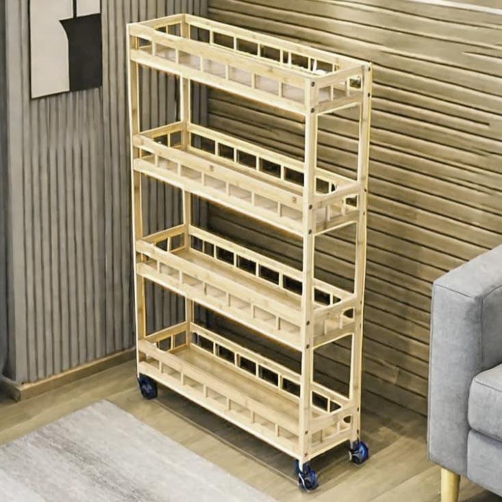 Этажерка для ванной из дерева на колесиках Шерил Бланже (АБТ-006401)
