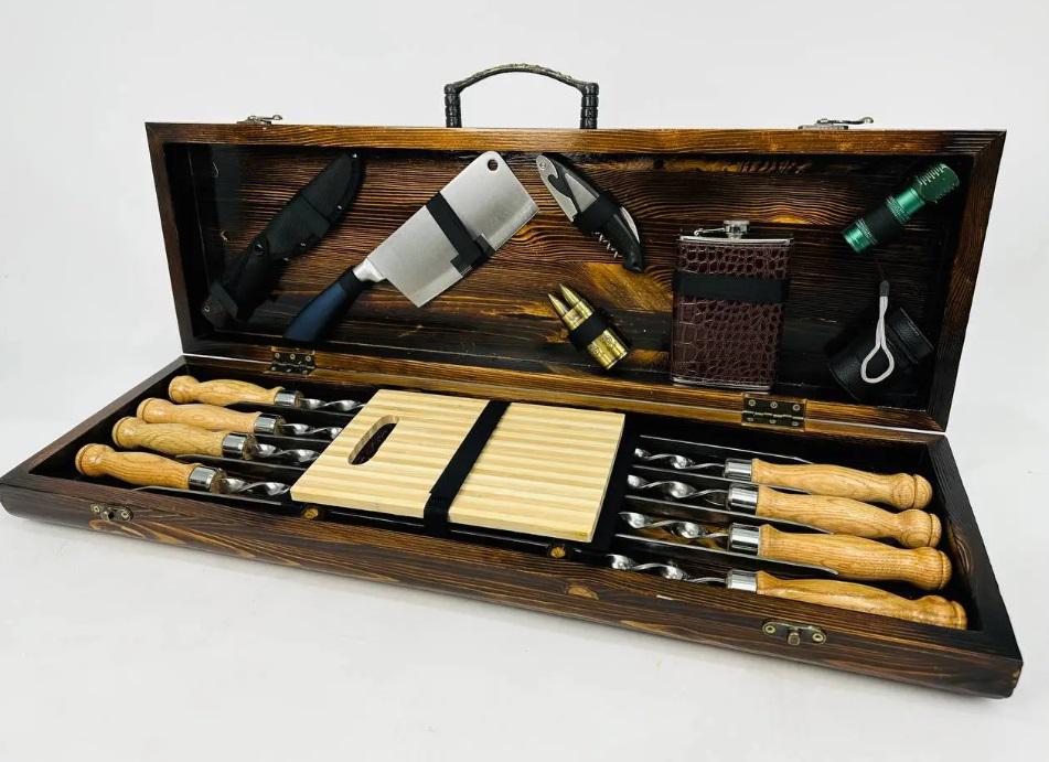 Набір шампурів в кейсі Грізлі 8 шт. (21-10-KS-7808) - фото 4 Набір шампурів в кейсі Грізлі 8 шт. (21-10-KS-7808) - фото 4