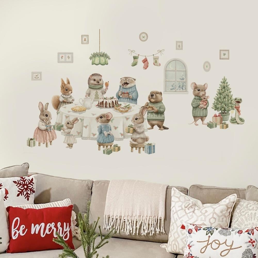 Наклейки новогодние на стены и окна LIPKO Рождественская вечеринка М (730М)