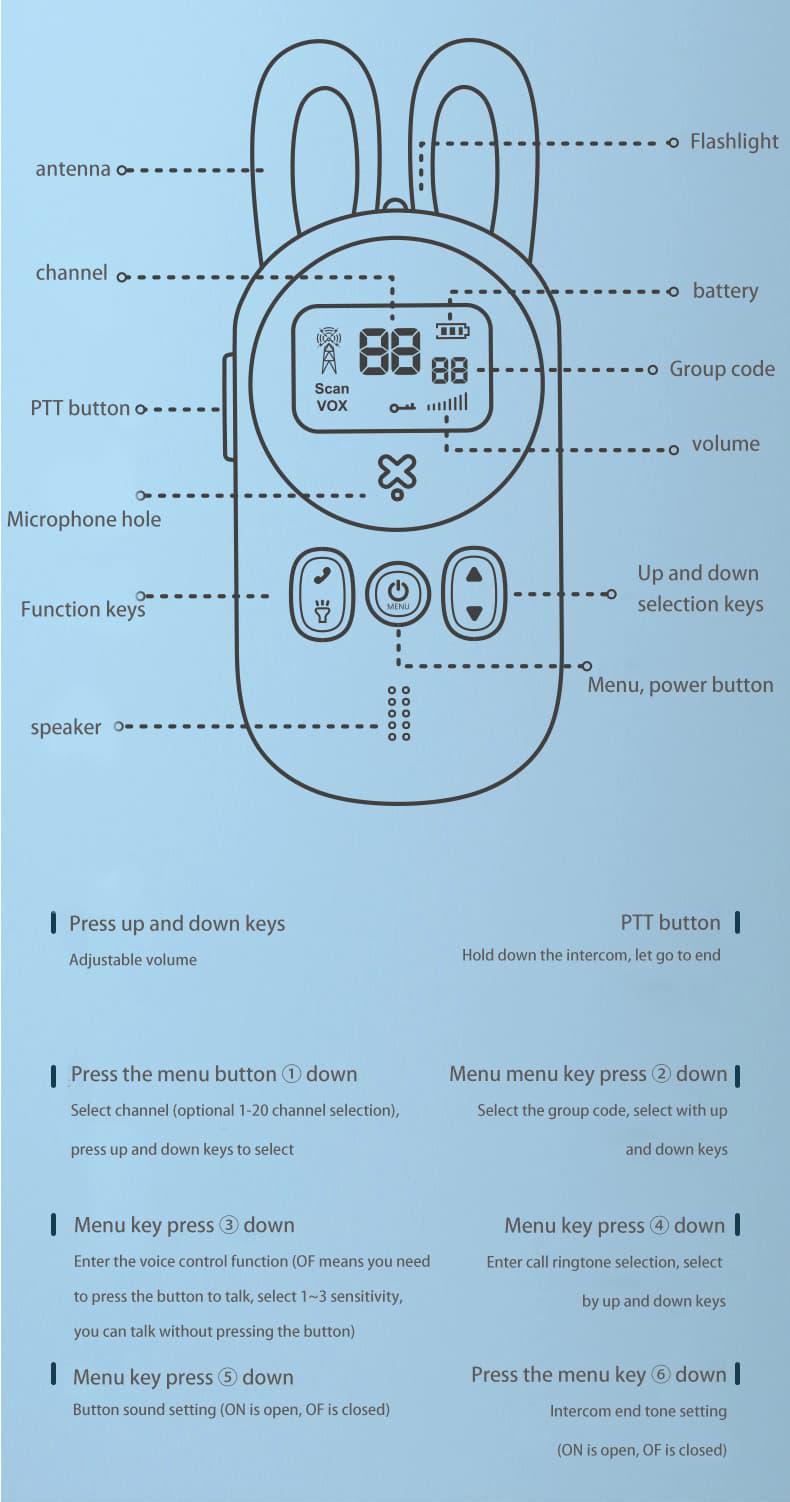 Рація дитяча Baofeng Bunny Talkie 2 шт. 20004 - фото 8 Рація дитяча Baofeng Bunny Talkie 2 шт. 20004 - фото 8