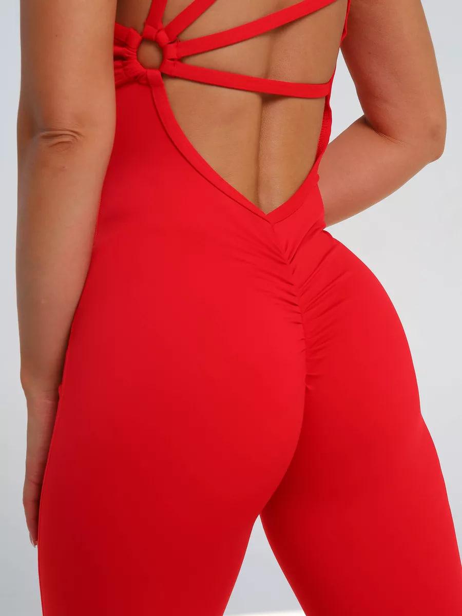 Комбинезон спортивный 4 бретели длинный с чашками и пуш-ап M Красный (WX04M) - фото 10 Комбинезон спортивный 4 бретели длинный с чашками и пуш-ап M Красный (WX04M) - фото 10