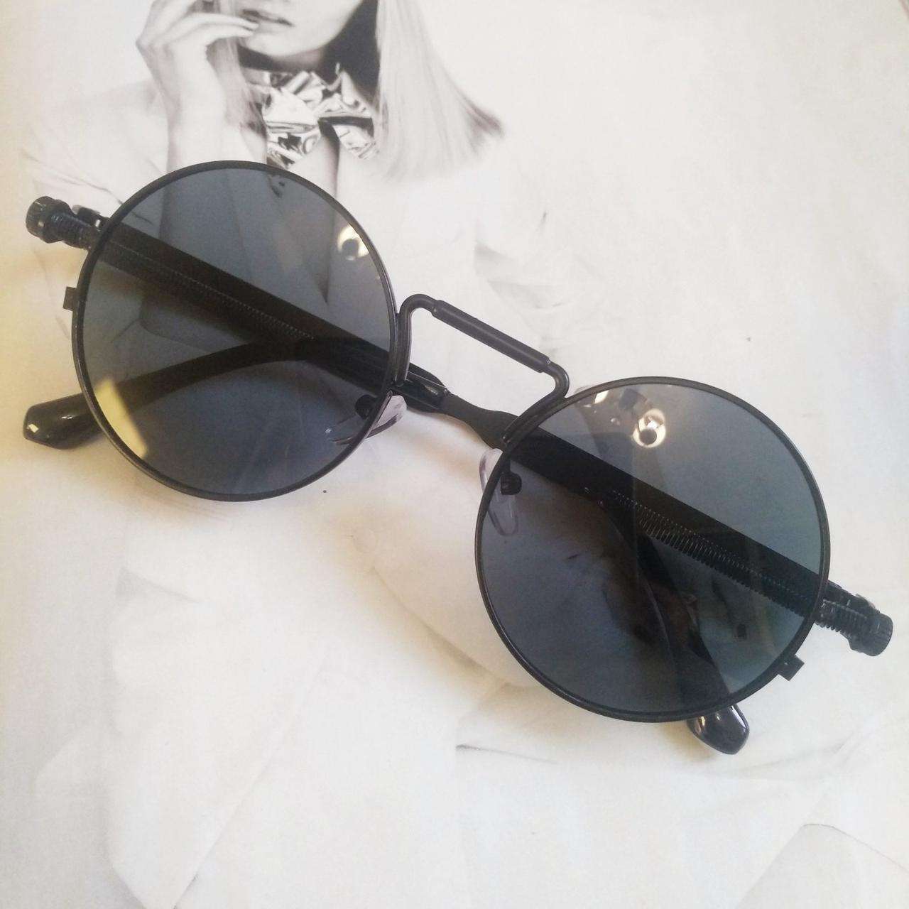 Очки круглые гоглы с пружинами Золотой - фото 4