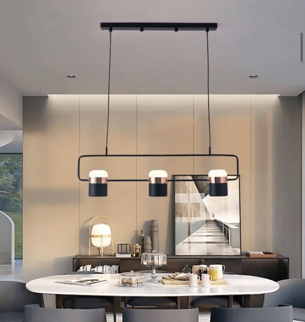 Подвесной светильник SEED на 3 плафона 65х12 см Черный (H9805/3 BK)