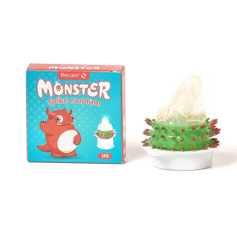 Презерватив Recare Red Monster Spike Condom с рядами шипов
