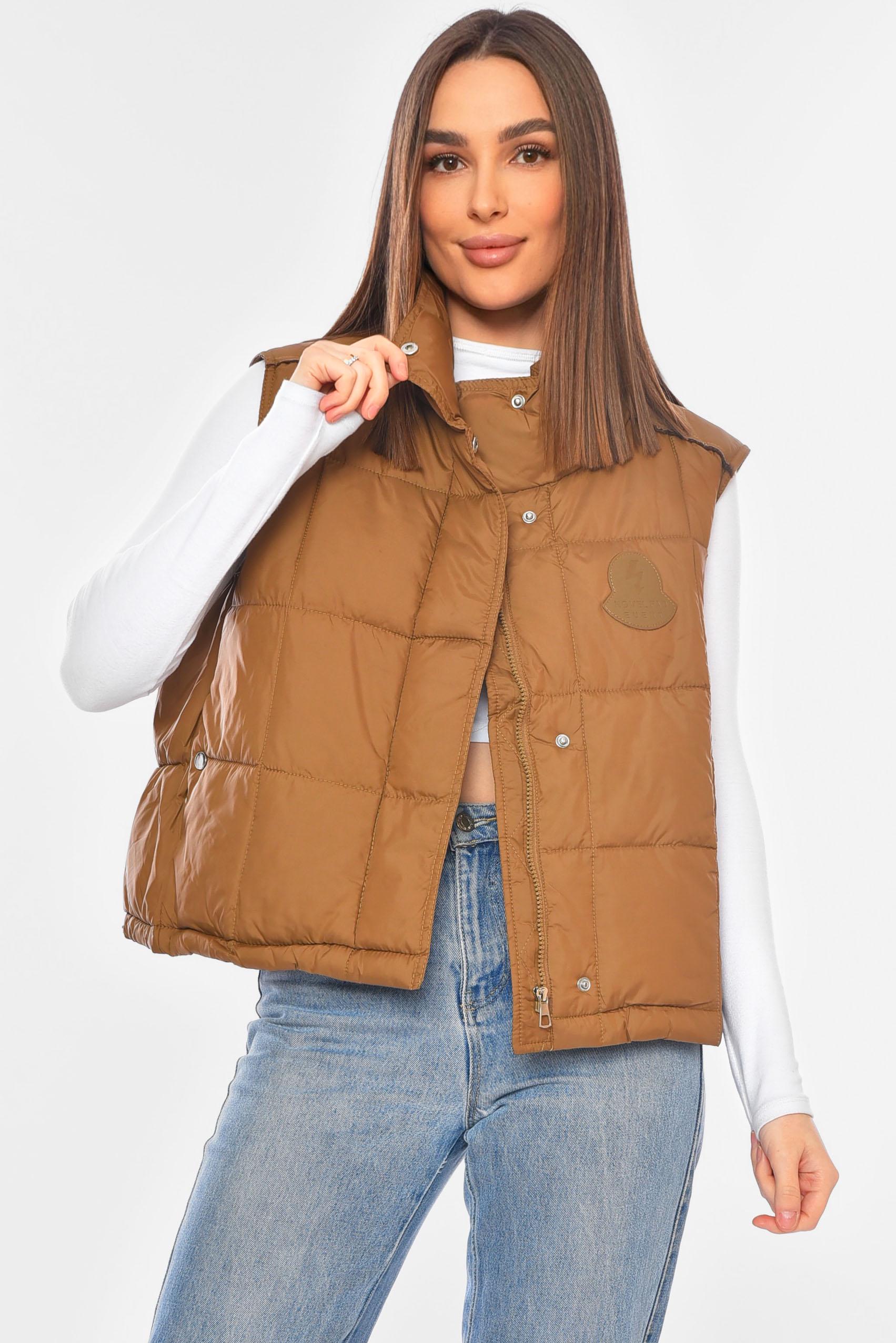 Жилетка жіноча однотонна 200301 L Коричневий