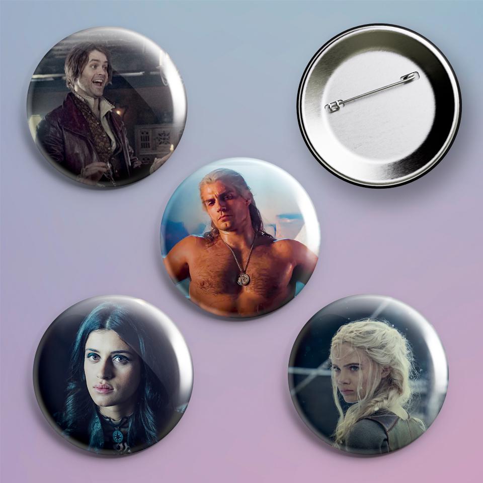 Значки на рюкзак с принтом Ведьмак сериал 4 шт.