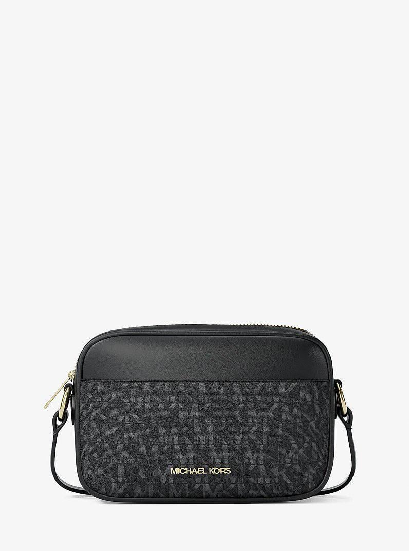 Жіноча сумка Michael Kors Jet Set Small Signature Logo Camera Crossbody Чорний (38427303)