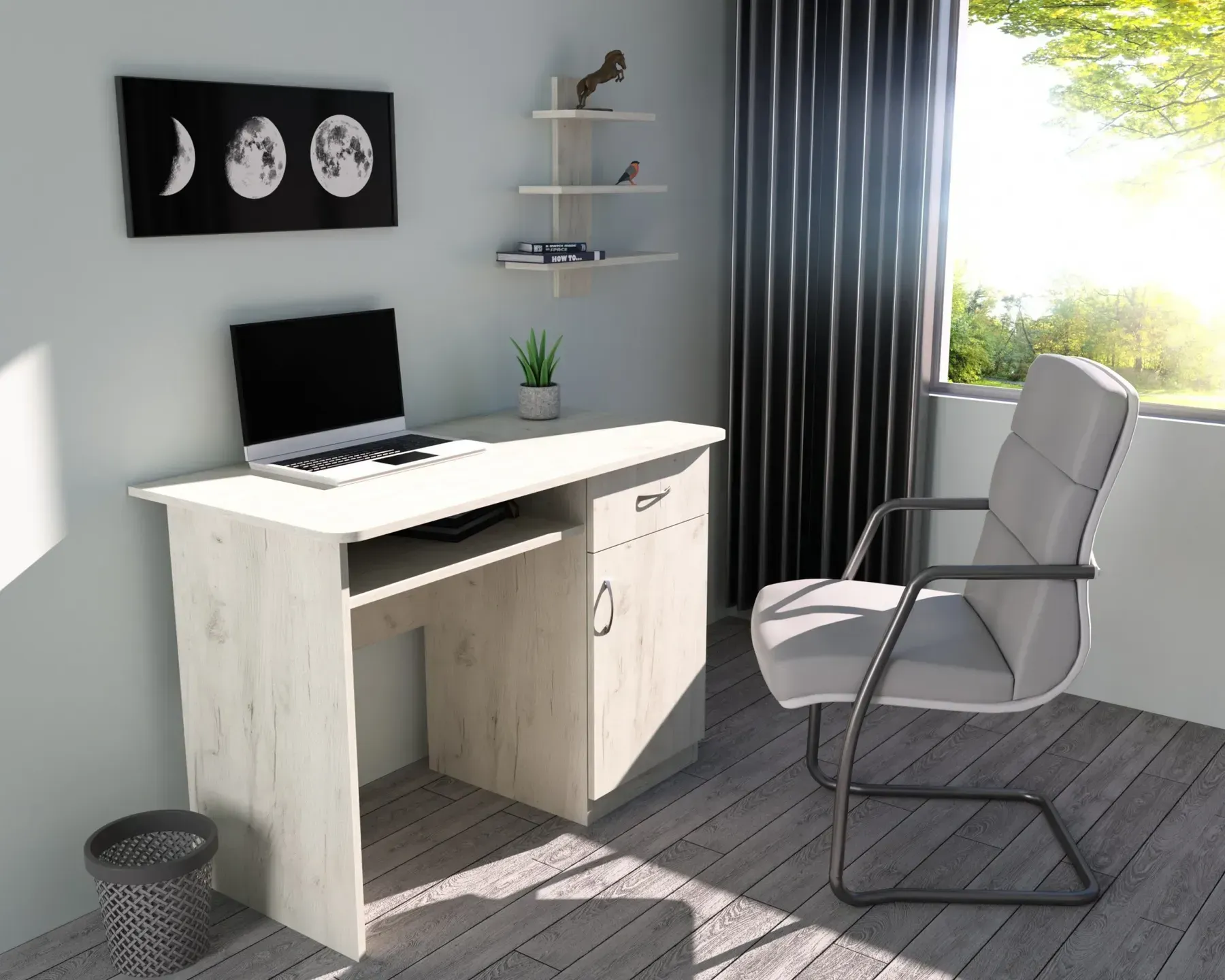 Стол письменный Kontinent СП-1 No10 110х55х76 см Дуб Крафт Белый (55767904) - фото 1 Стол письменный Kontinent СП-1 No10 110х55х76 см Дуб Крафт Белый (55767904) - фото 1