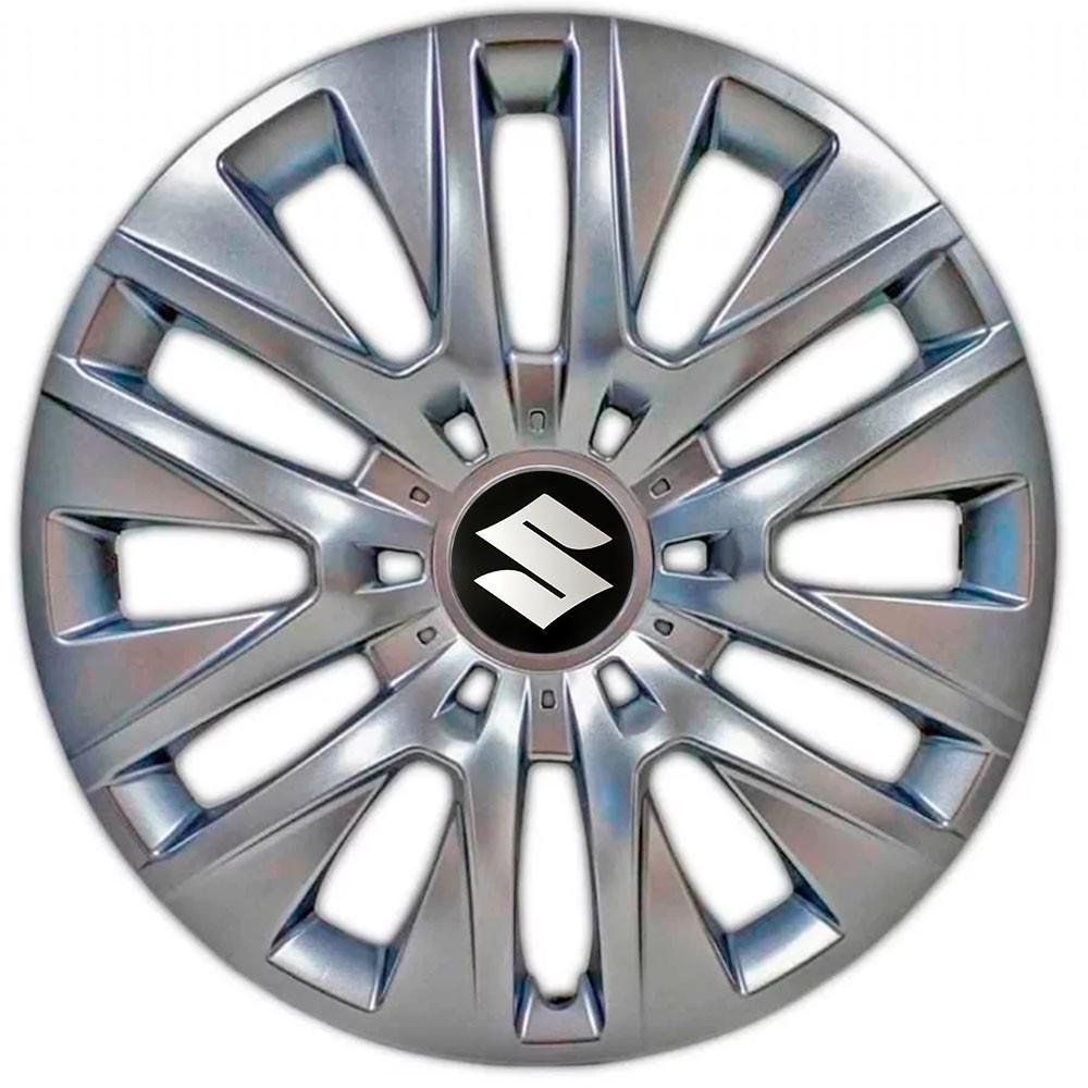 Ковпаки SJS 429 з логотипом Suzuki R16 4 шт. Срібний