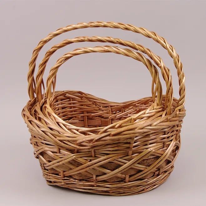 Комплект корзин из лозы Flora 3 шт. Бежевый (37512)