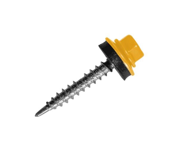 Саморіз покрівельний по дереву з шайбою EPDM MAXPRO 4,8х35 250 шт. RAL-1003 (SDS-48351003) - фото 1 Саморіз покрівельний по дереву з шайбою EPDM MAXPRO 4,8х35 250 шт. RAL-1003 (SDS-48351003) - фото 1